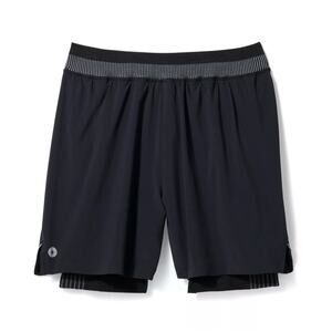 SmartWool Black Gray Intraknit Active Lined Merino Wool Blend Shorts Size M